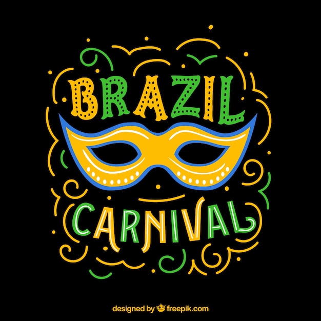 Hand drawn brazilian carnival background