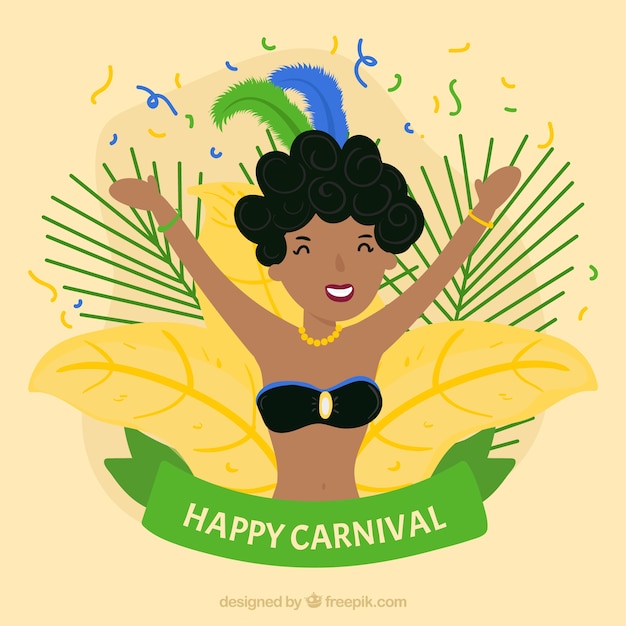 Рисованный бразильский карнавальный фон