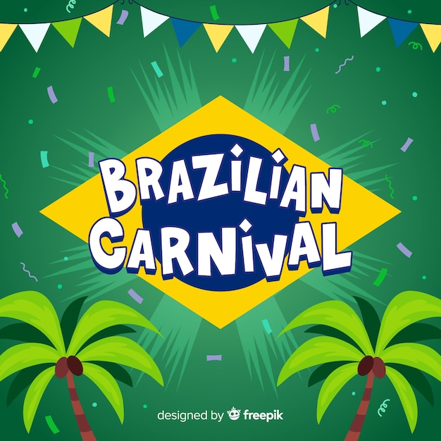 Fondo di carnevale brasiliano disegnato a mano