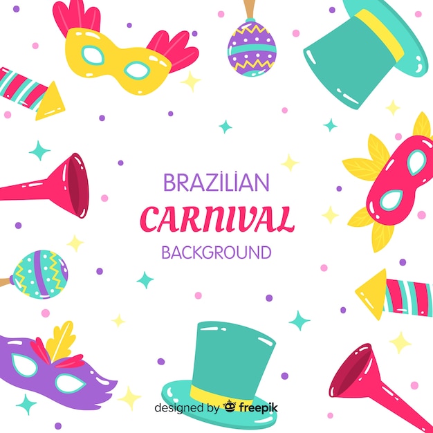 Fondo di carnevale brasiliano disegnato a mano