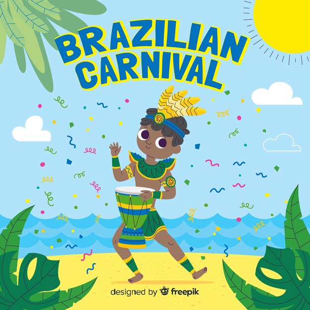 Ручной обращается бразильский карнавал фон