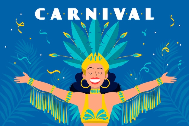 Hand drawn brazilian carnival concept