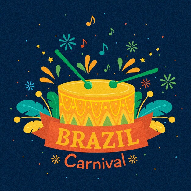 Hand drawn brazilian carnival concept