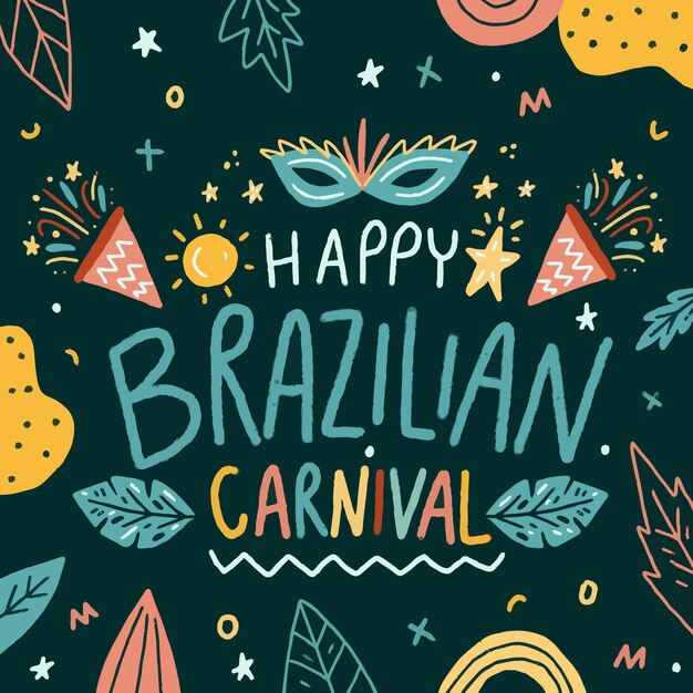 手描きのブラジルのカーニバル