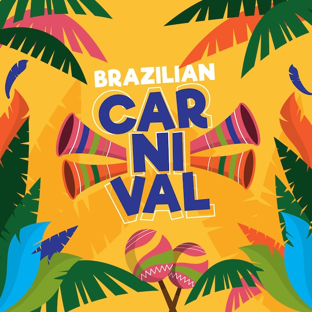 Illustrazione di carnevale brasiliano disegnato a mano