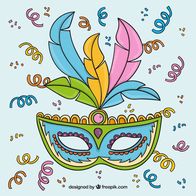 Hand drawn brazilian carnival mask