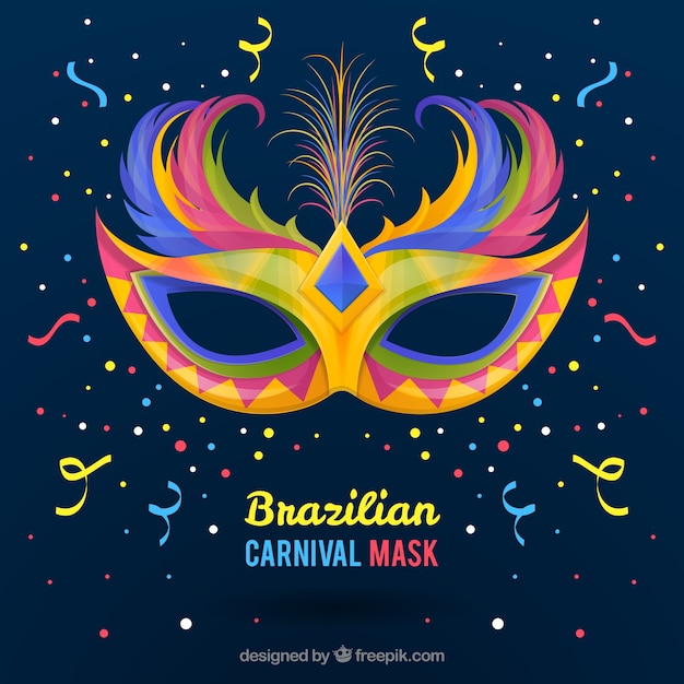 Hand drawn brazilian carnival mask 