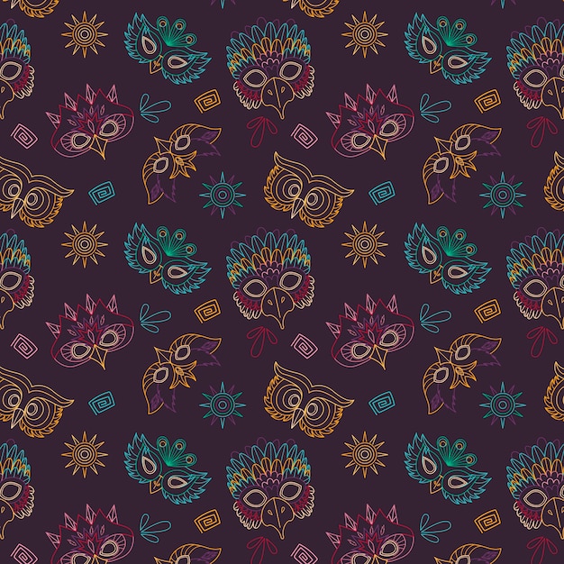 Hand-drawn brazilian carnival pattern