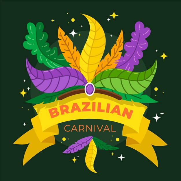 Бесплатное векторное изображение Ручной обращается бразильский карнавал