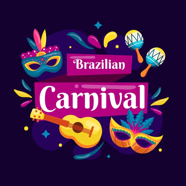 手描きのブラジルのカーニバル