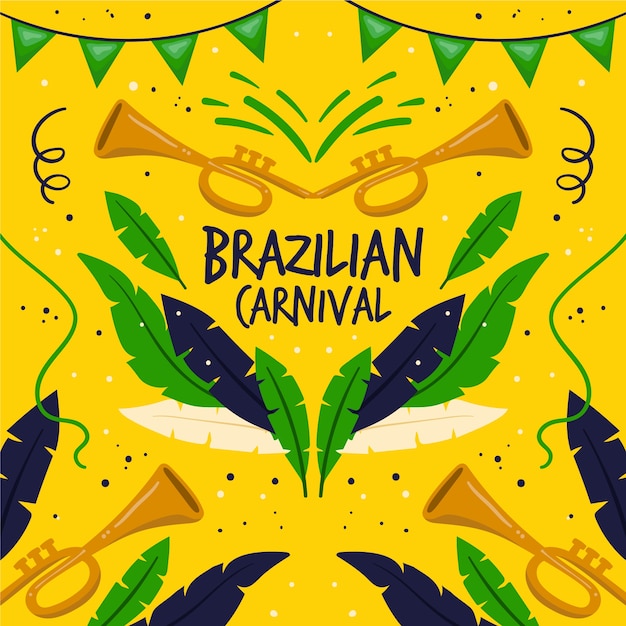 Carnevale di celebrazione brasiliana disegnata a mano