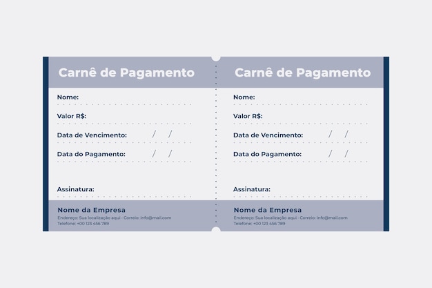 Free vector hand drawn brazilian payment book template