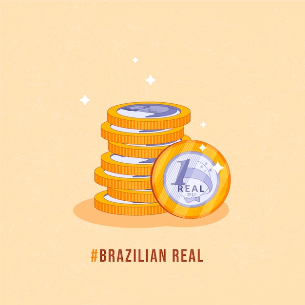 Hand drawn brazilian real illustration