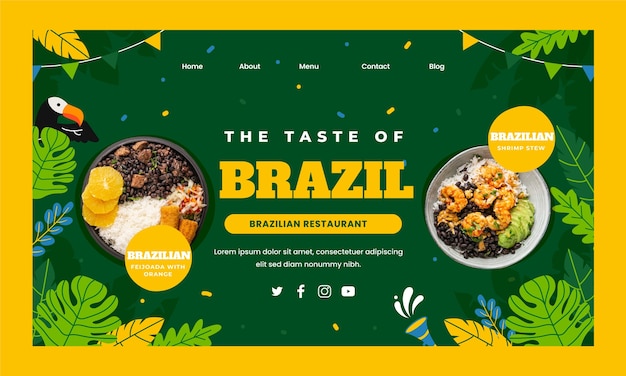 Hand drawn brazilian restaurant landing page