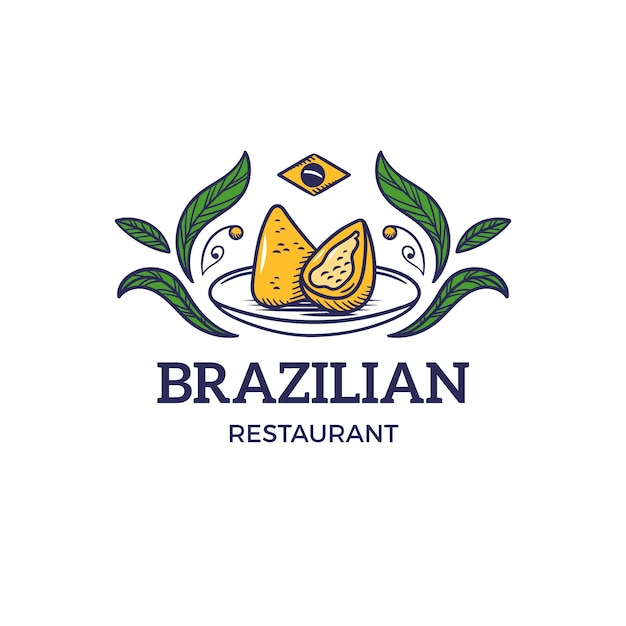 Hand drawn brazilian restaurant logo template