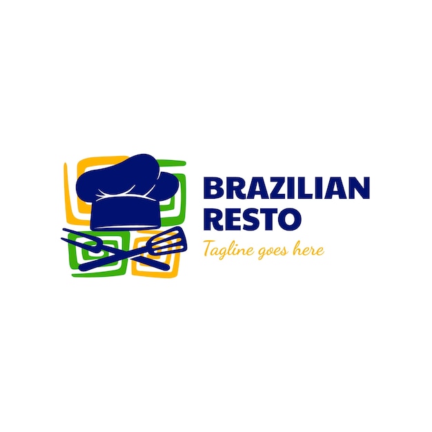 手描きのブラジル料理レストランのロゴ