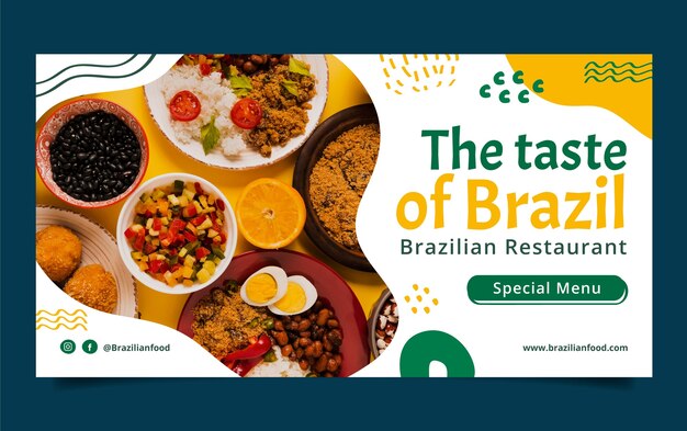 Hand drawn brazilian restaurant template