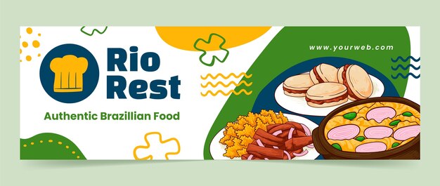 Hand drawn brazilian restaurant twitter header