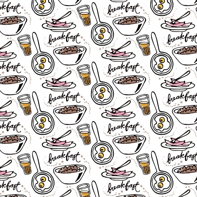 Free Vector hand drawn breakfast wallpaper