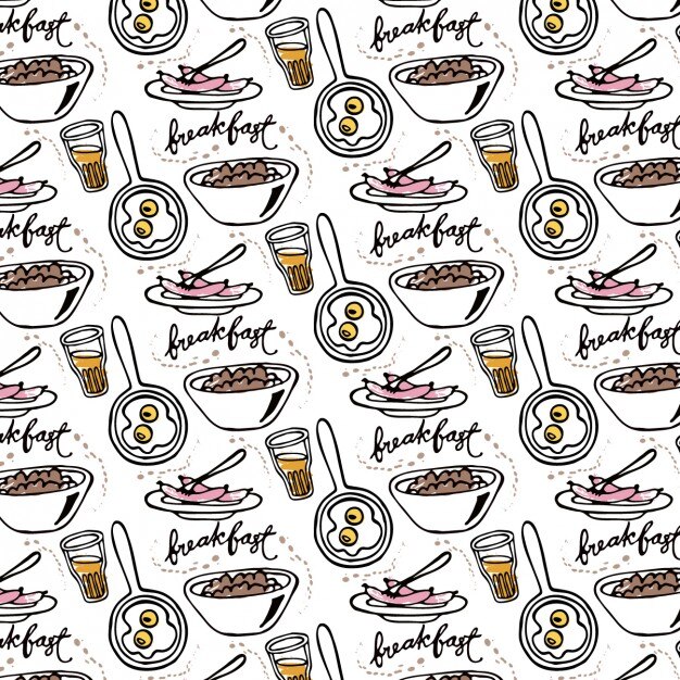 Free Vector hand drawn breakfast wallpaper
