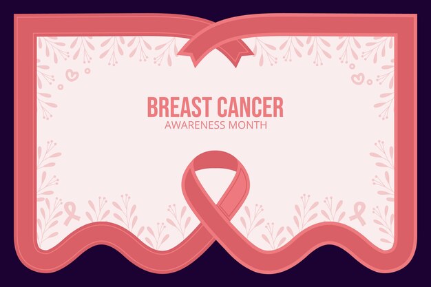 hand drawn breast cancer awareness month background