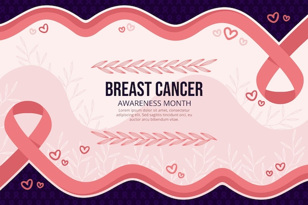 hand drawn breast cancer awareness month background
