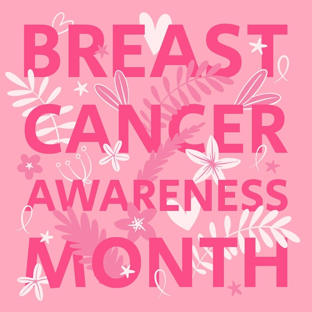 Hand drawn breast cancer awareness month background