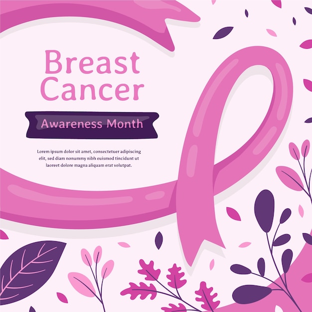 Free vector hand drawn breast cancer awareness month illustration