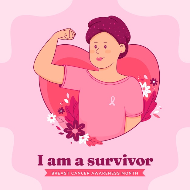 Free vector hand drawn breast cancer awareness month illustration