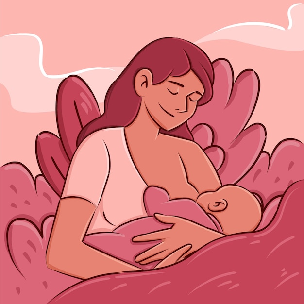 Free vector hand drawn breastmilk illustration