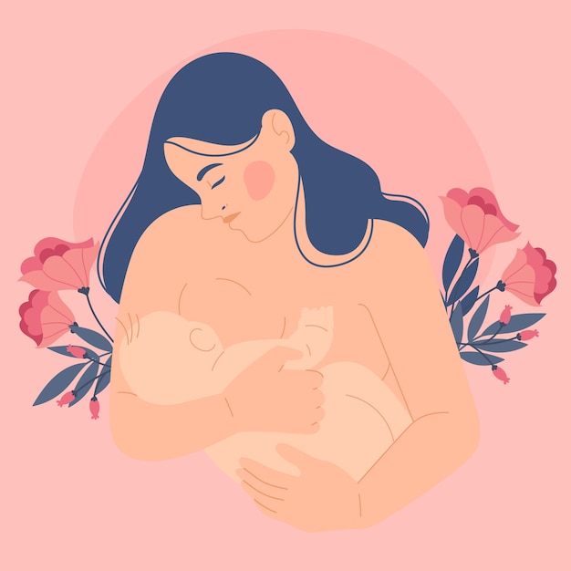 Free vector hand drawn breastmilk illustration