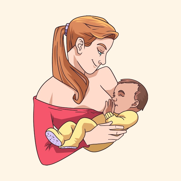 Free vector hand drawn breastmilk illustration