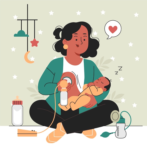 Free vector hand drawn breastmilk illustration