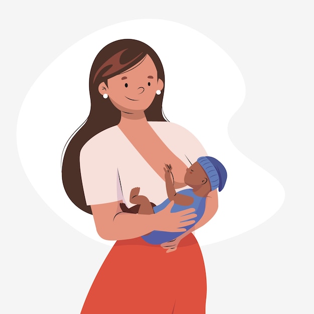 Бесплатное векторное изображение Нарисованная рукой иллюстрация грудного молока