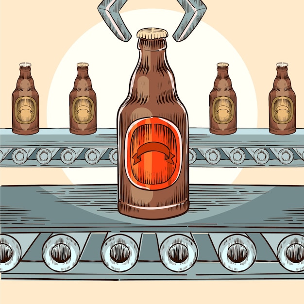 Free vector hand drawn brewery illustration