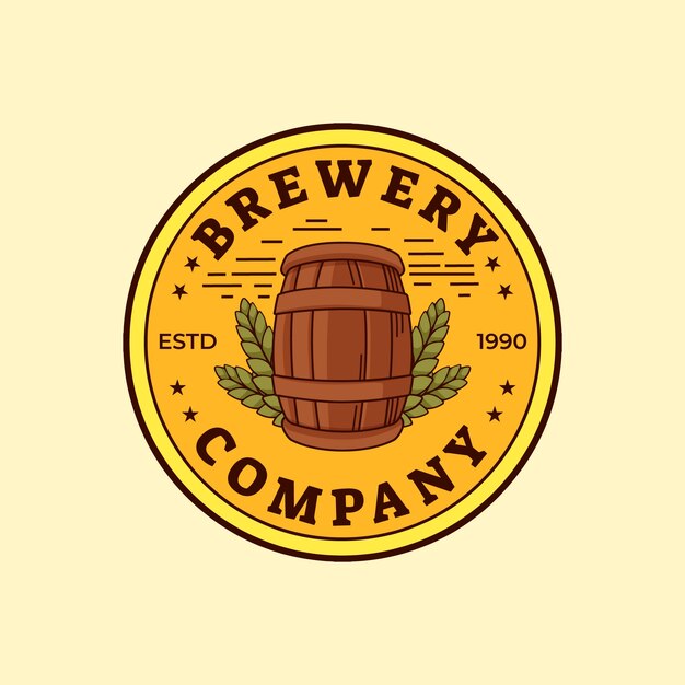 Free vector hand drawn brewery logo