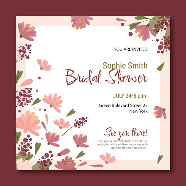 Free vector hand drawn bridal shower invitation