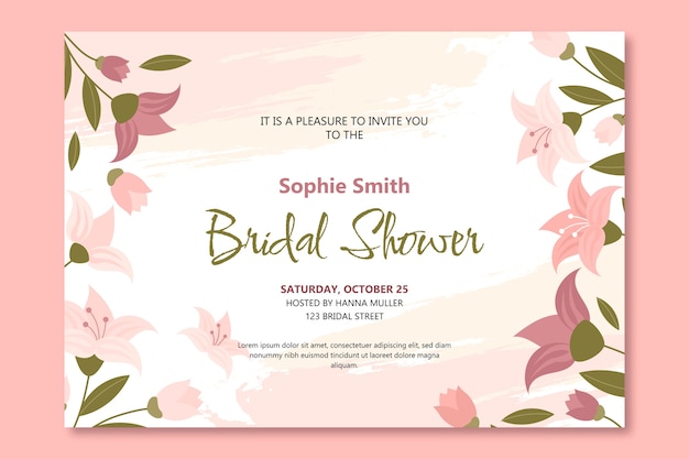 Free vector hand drawn bridal shower invitation