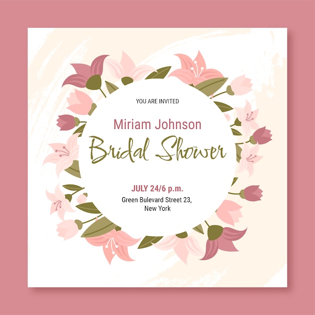 Free vector hand drawn bridal shower invitation