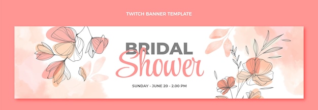 Free vector hand drawn bridal shower twitch banner