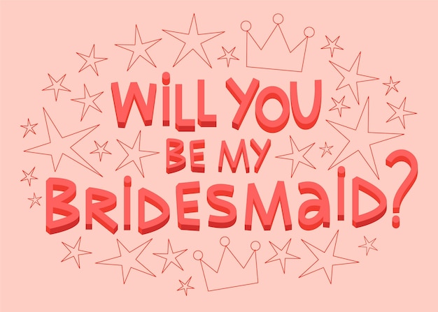 Free vector hand drawn bridesmaid lettering