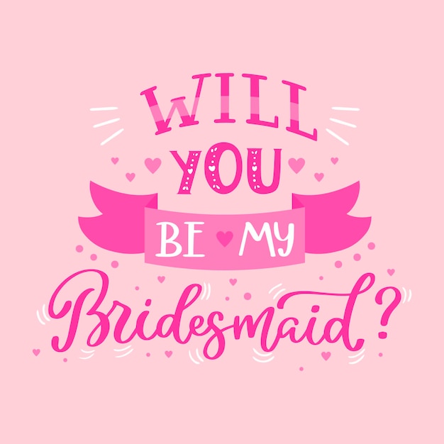 Free vector hand drawn bridesmaid lettering