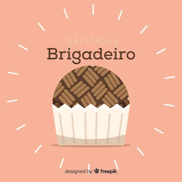 無料ベクター 手描きのbrigadeiroの背景