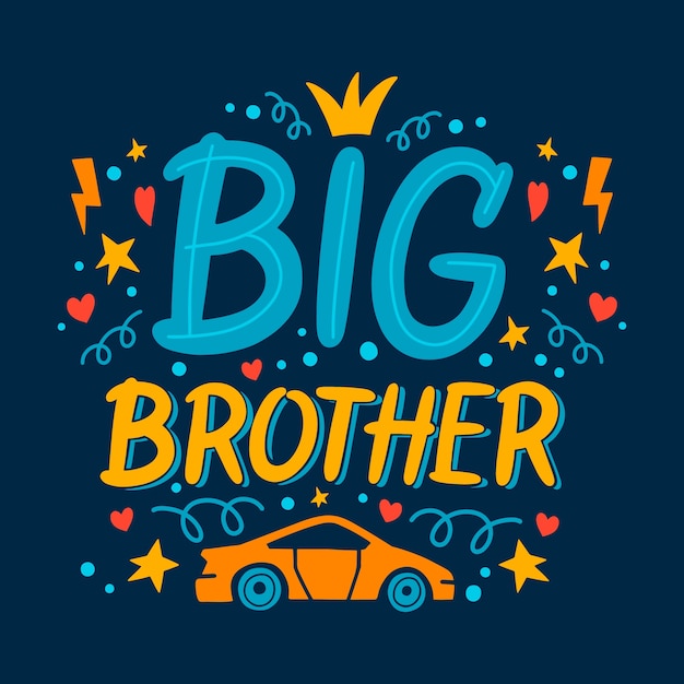 Free vector hand drawn bro lettering design