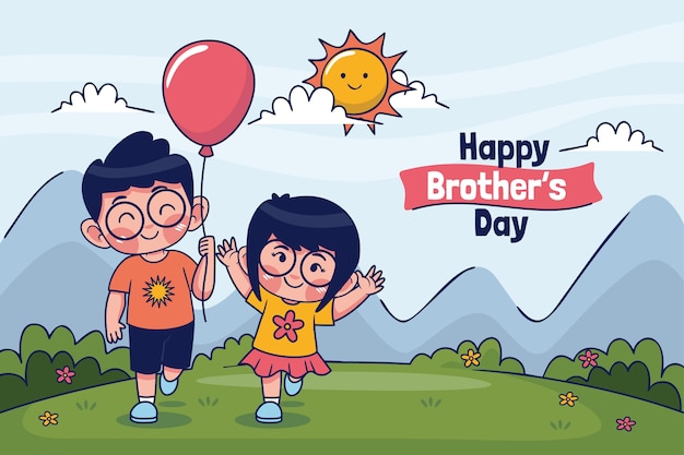 Free vector hand drawn brothers day background