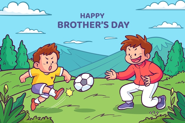 Free vector hand drawn brothers day background