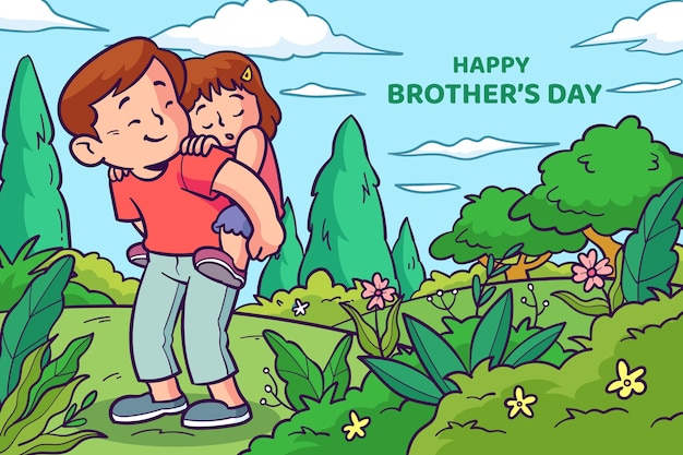 Free vector hand drawn brothers day background