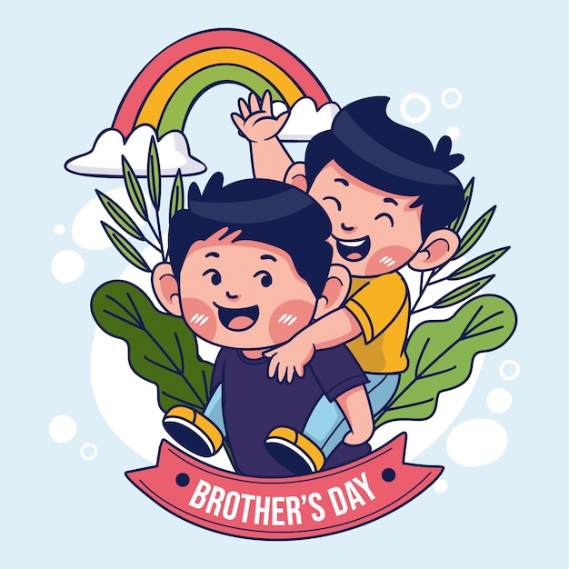 Hand drawn brothers day illustration