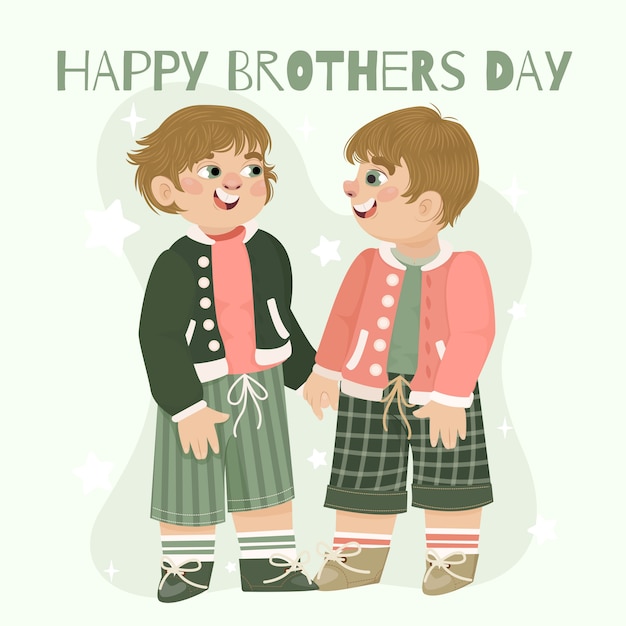 Бесплатное векторное изображение Нарисованная рукой иллюстрация дня братьев