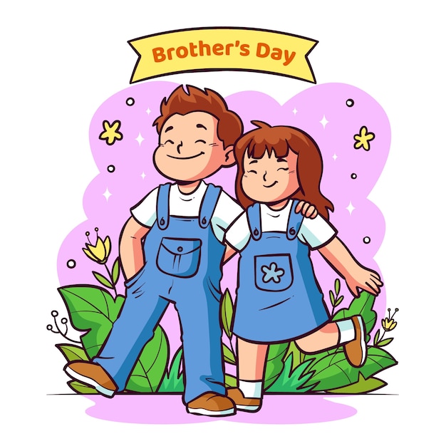 Hand drawn brothers day illustration